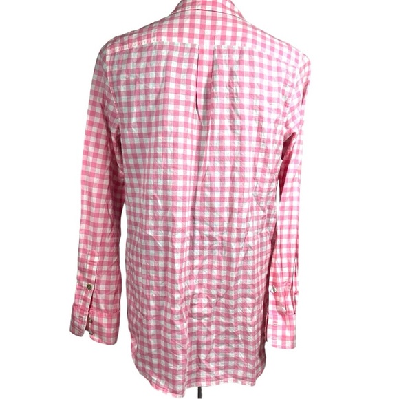 Vineyard Vines Shirt Women's 6 Pink White Gingham Button Up Casual Cotton 2W0744 - Picture 4 of 8